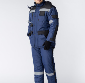 Костюм зимний Беркорт-2 (тк.Таслан,135) п/к, т.синий/черный