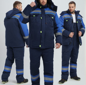 Костюм зимний Бивек-2 СОП (тк.Смесовая,210) пк, т.синий/васильковый/лимонный